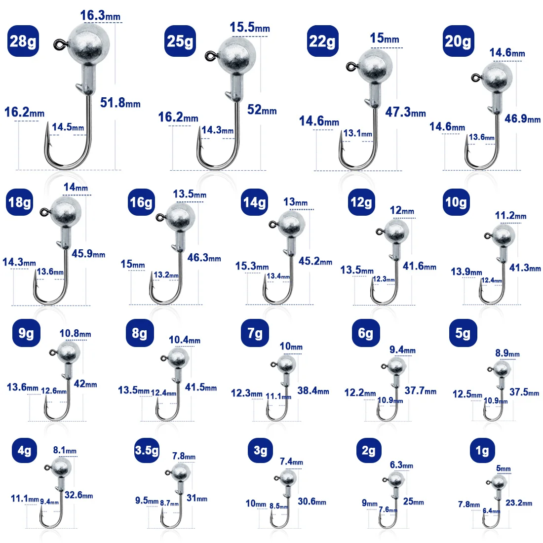 9KM Jig Head para lubina - Anzuelo con cabeza para vinilos blandos - imagen 3