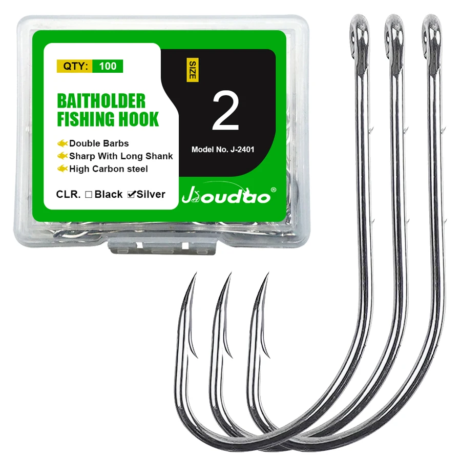 Anzuelos Baitholder con soporte para cebo, vástago largo, púas