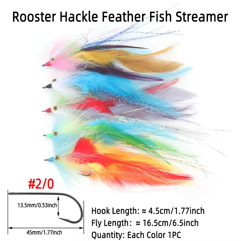 Bimoo Kit Moscas Streamer para Lubina Trucha Señuelos Marinos - imagen 3