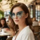 Gafas de sol ojo de gato con tinte color, sin aro y pedrería