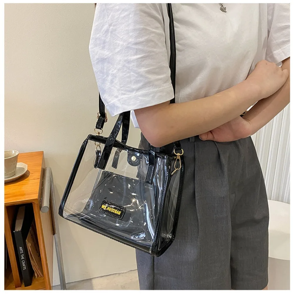 Bolso de hombro transparente de PVC portátil tipo tote - imagen 4