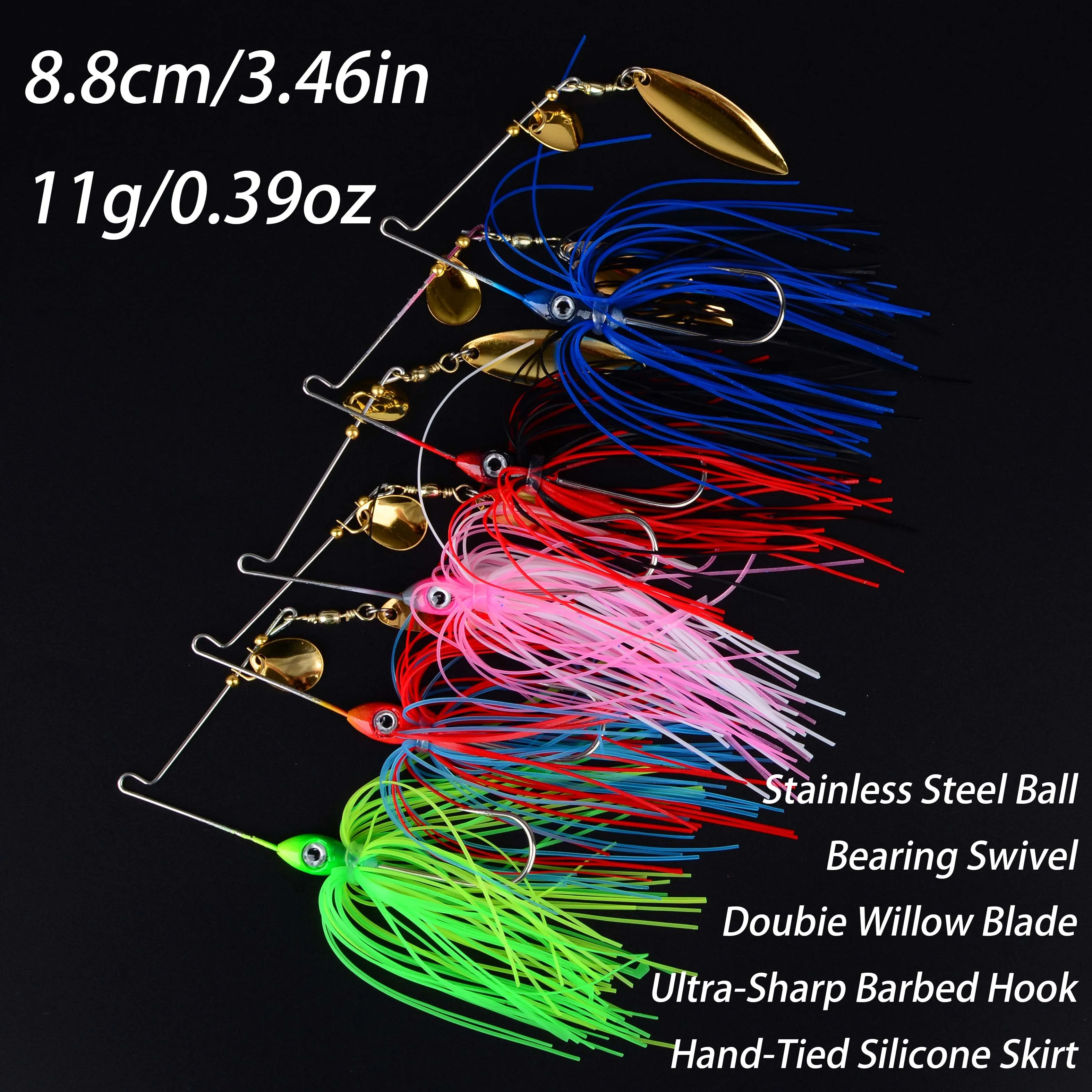 Spinnerbait con falda metálica giratoria para lubina y lucio - imagen 5