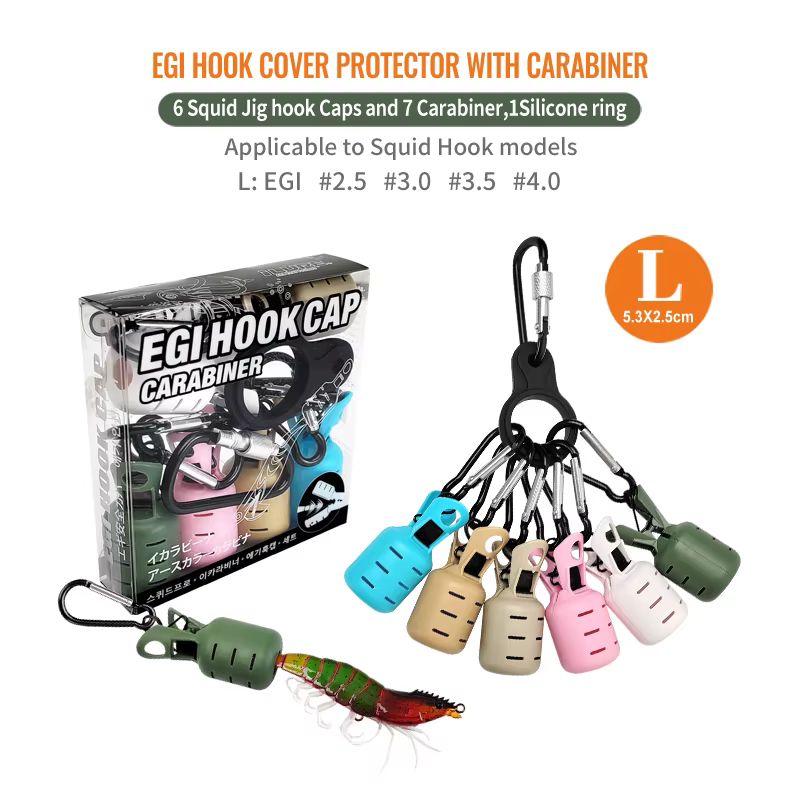 Protector Cover para señuelo de calamar – Tail cover con mosquetón para anzuelos - imagen 2