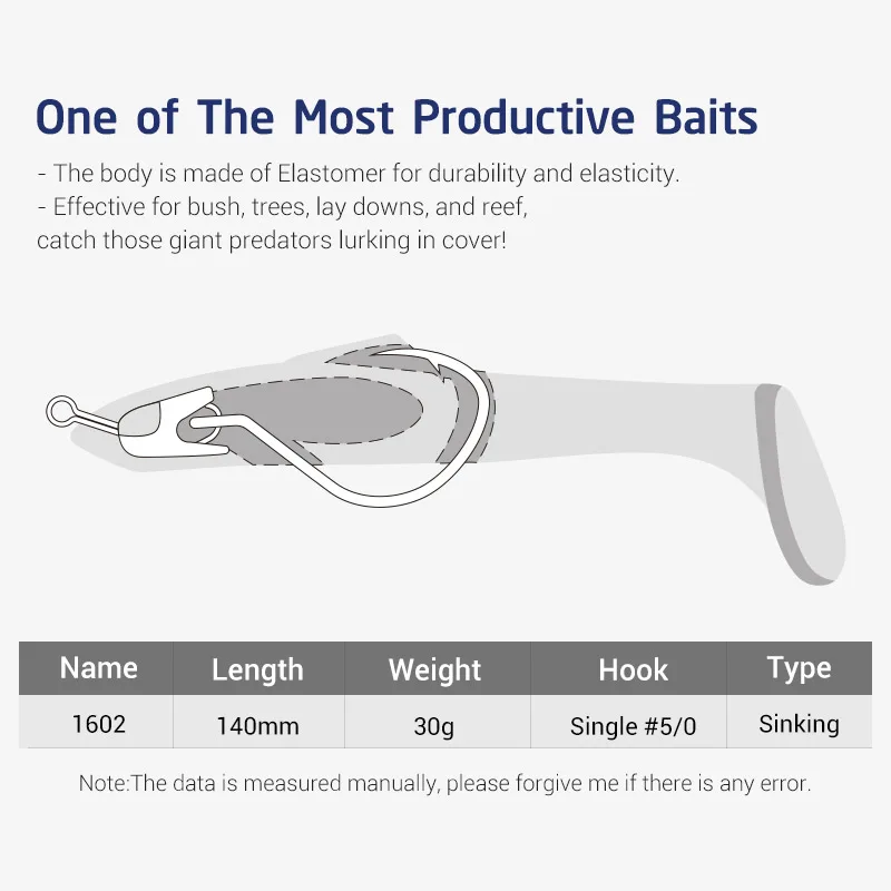 Noeby Swimbait cebo blando hundimiento TPR Shad para depredadores - imagen 2