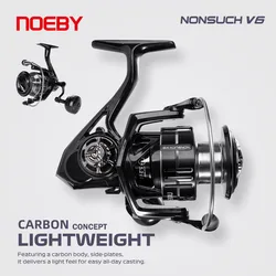Carrete de pesca NOEBY NONSUCH V6 ligero de aluminio, freno 7 kg 6.2:1