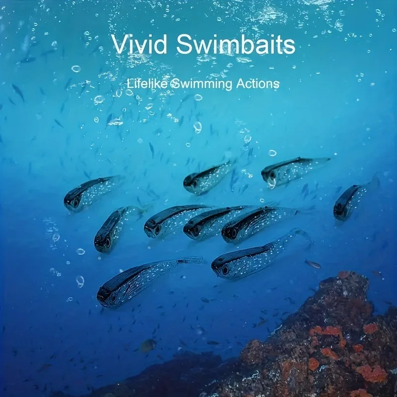 Swimbait minnow cola dividida perfumado con ojo 3D plateado - imagen 5