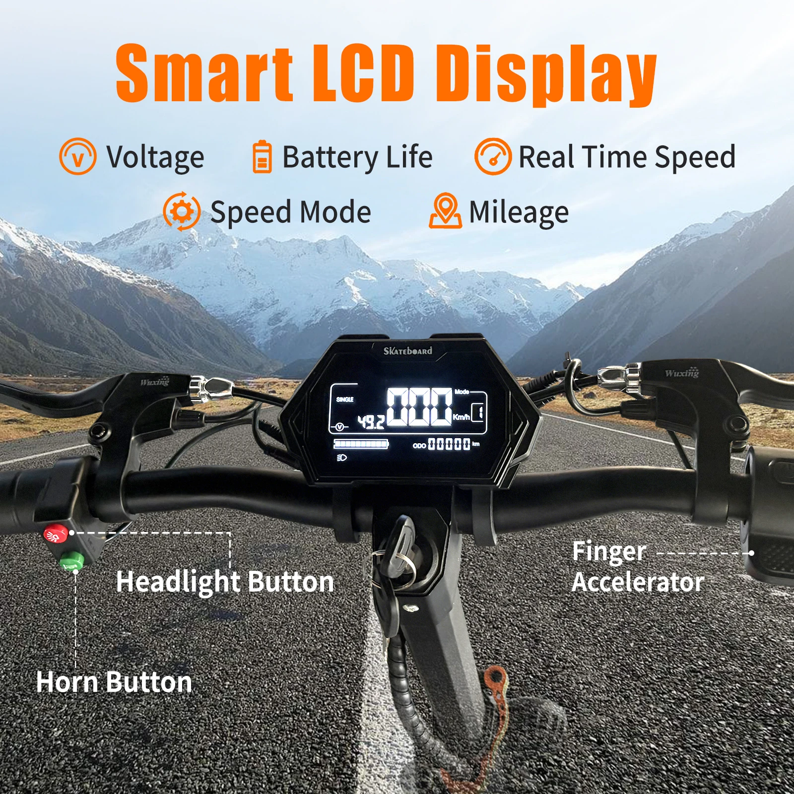 Patinete eléctrico TWOFISH V5 MAX 1500W – 45 km/h, 11 ″ y asiento plegable - imagen 2