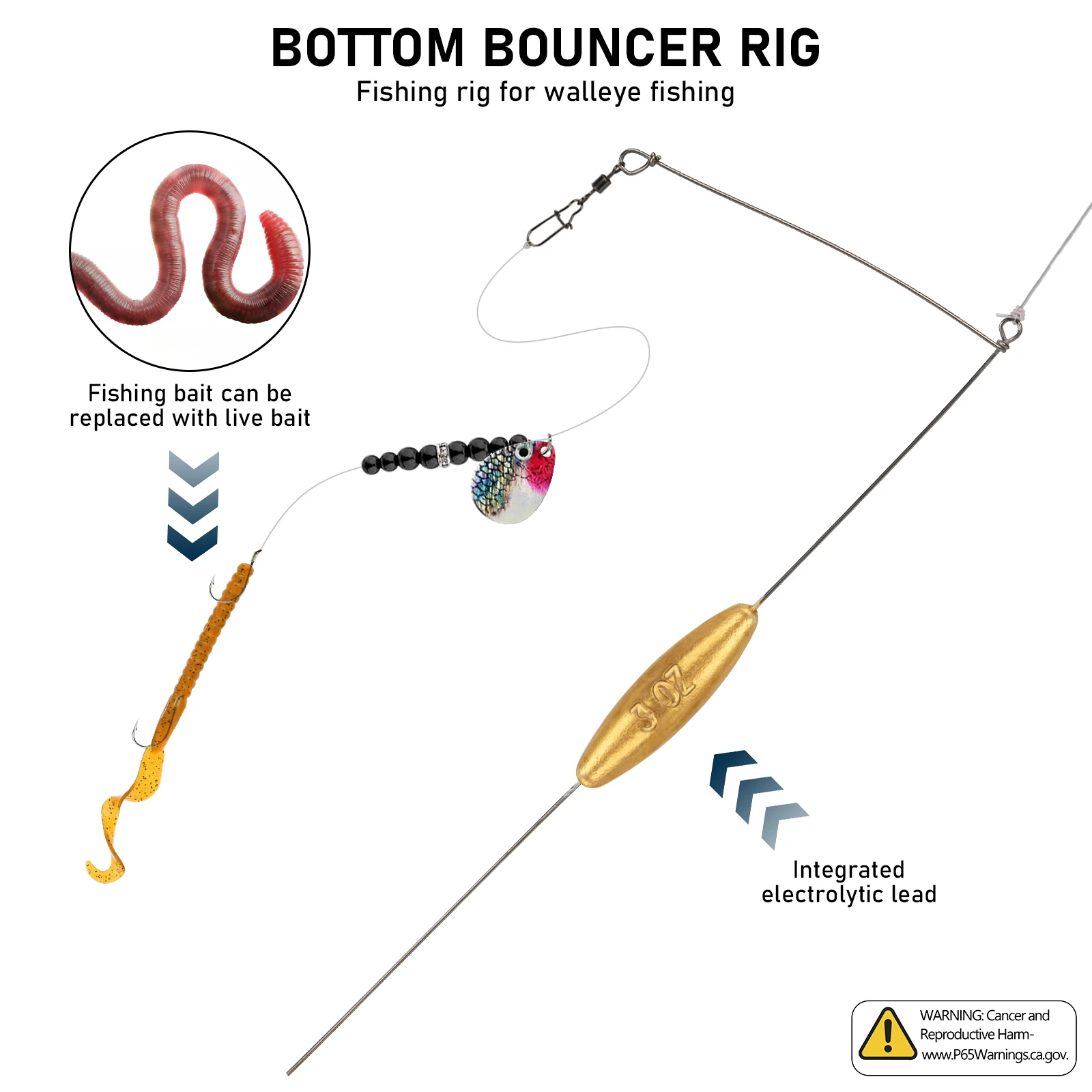 THKFISH Plomos Bottom Bouncer para surf – arrastre lucioperca - imagen 2