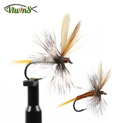 Vtwins Midge Adulto Mayfly Adams mosca seca marrón para trucha