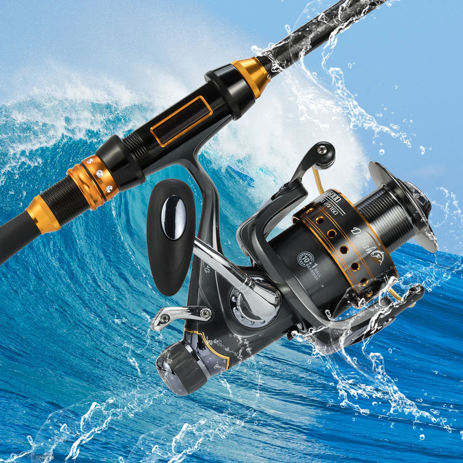 Carrete Baitfeeder Alta Potencia 30Lb – Fibra Carbono Agua Salada - imagen 5