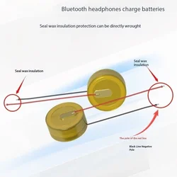 Batería de botón recargable para auriculares Bluetooth
