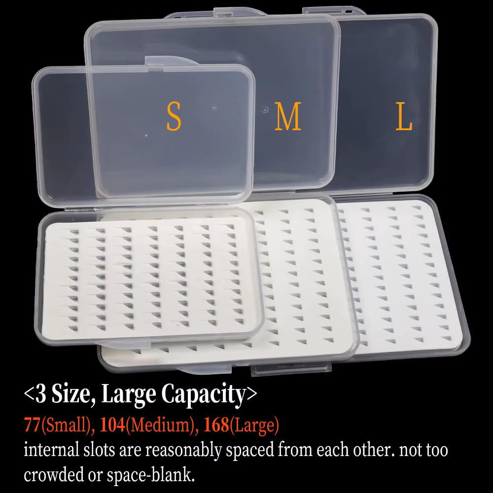 WIFREO Caja de Anzuelos para Mosca Ninfa – Espuma, Talla S/M/L Pesca - imagen 4