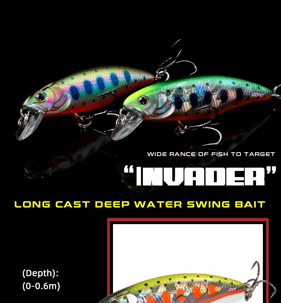 Minnow hundible 53 mm con acabado realista