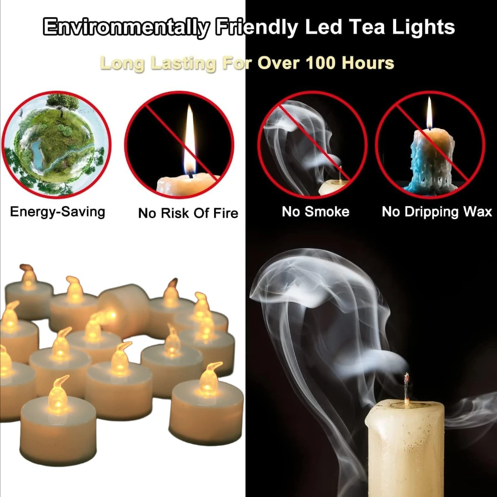 Velas LED sin llama con efecto de llama realista