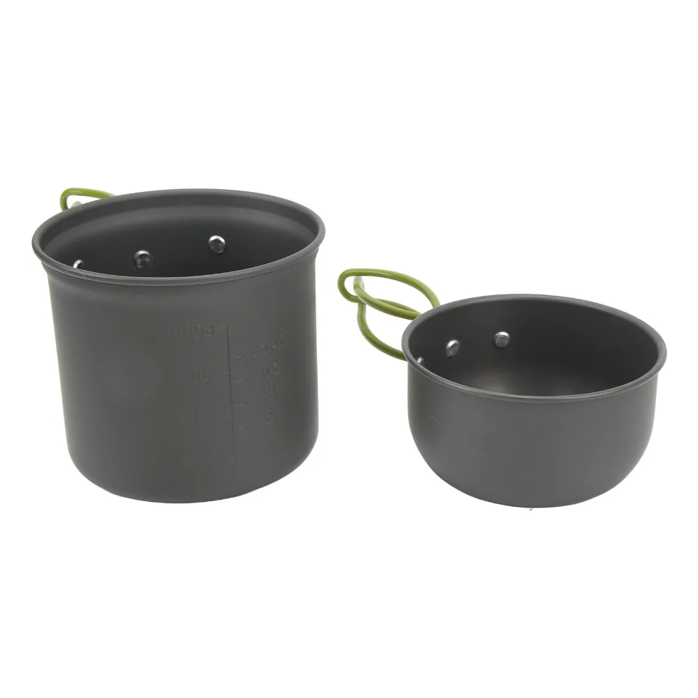 Juego de cocina camping de aluminio con mango, ollas y estufa portátil - imagen 5