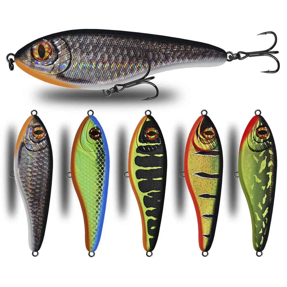 Señuelo jerkbait con ojos 3D y cuerpo duro hundible