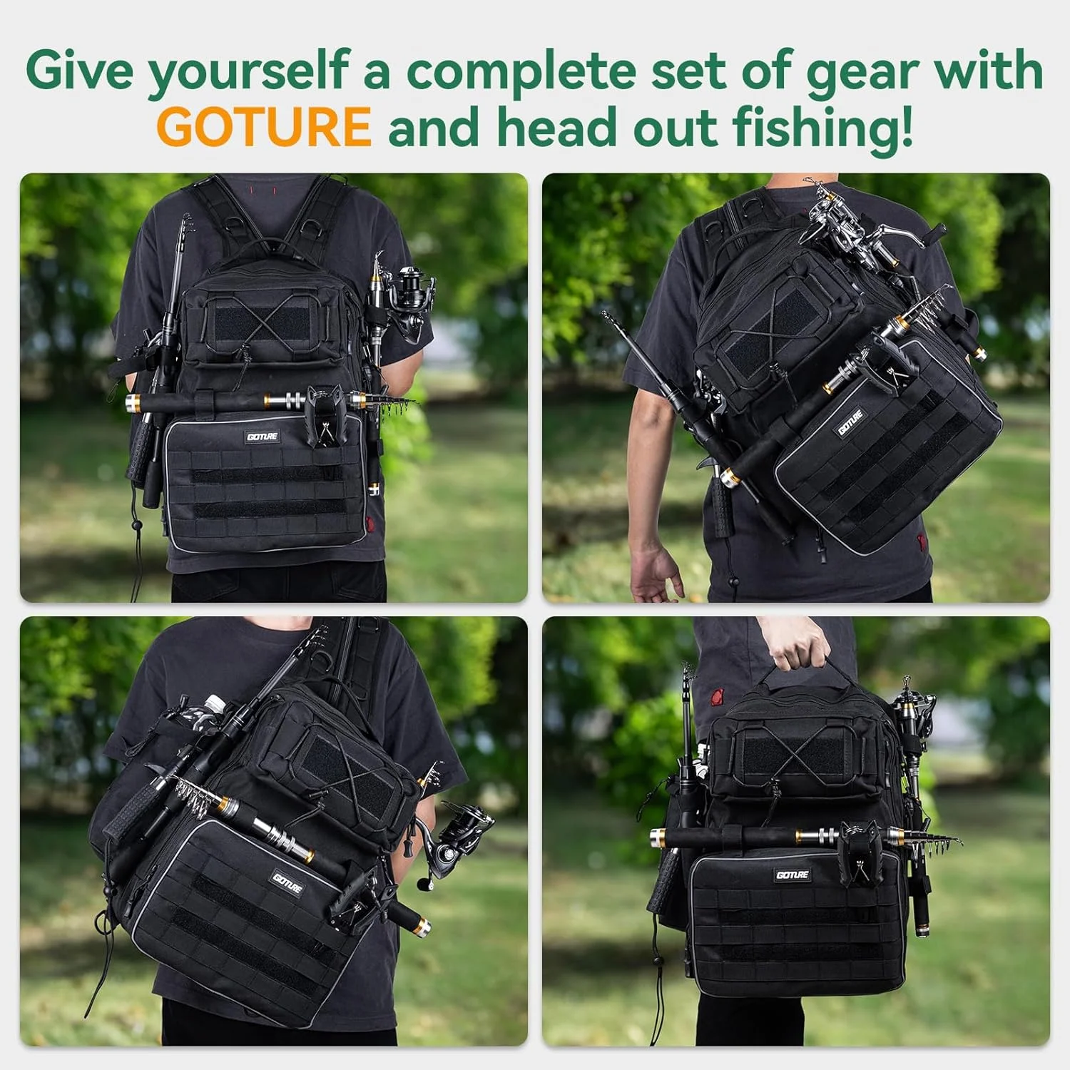 Mochila táctica impermeable Goture de 600D nailon – Gran capacidad - imagen 2
