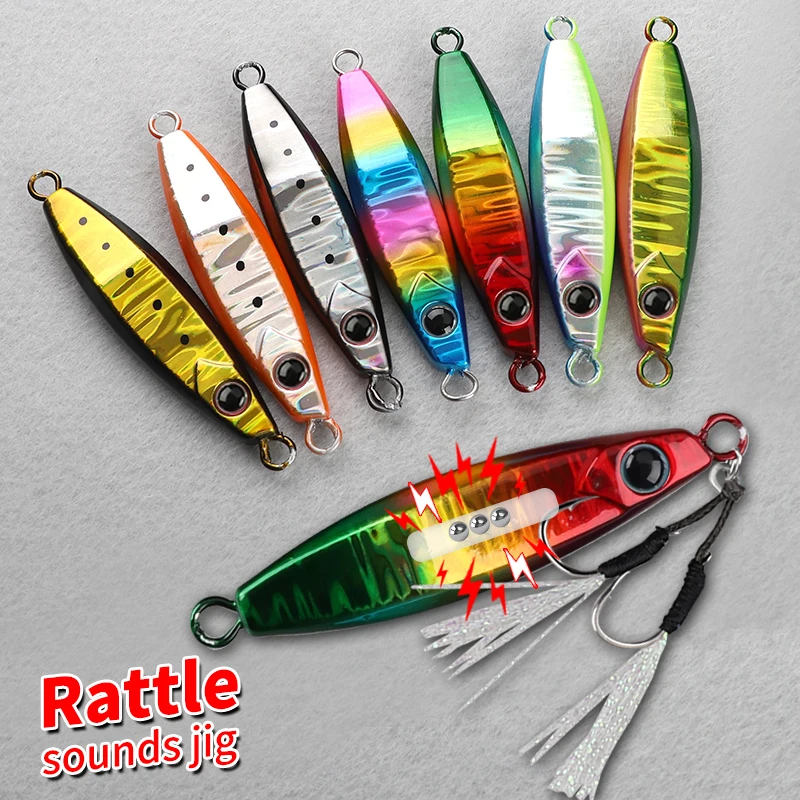 Plantillas jigging sonajero con anzuelo auxiliar vástago largo - imagen 5