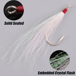 Bucktail Teasers Anzuelos Jig Head inox Mylar para agua salada