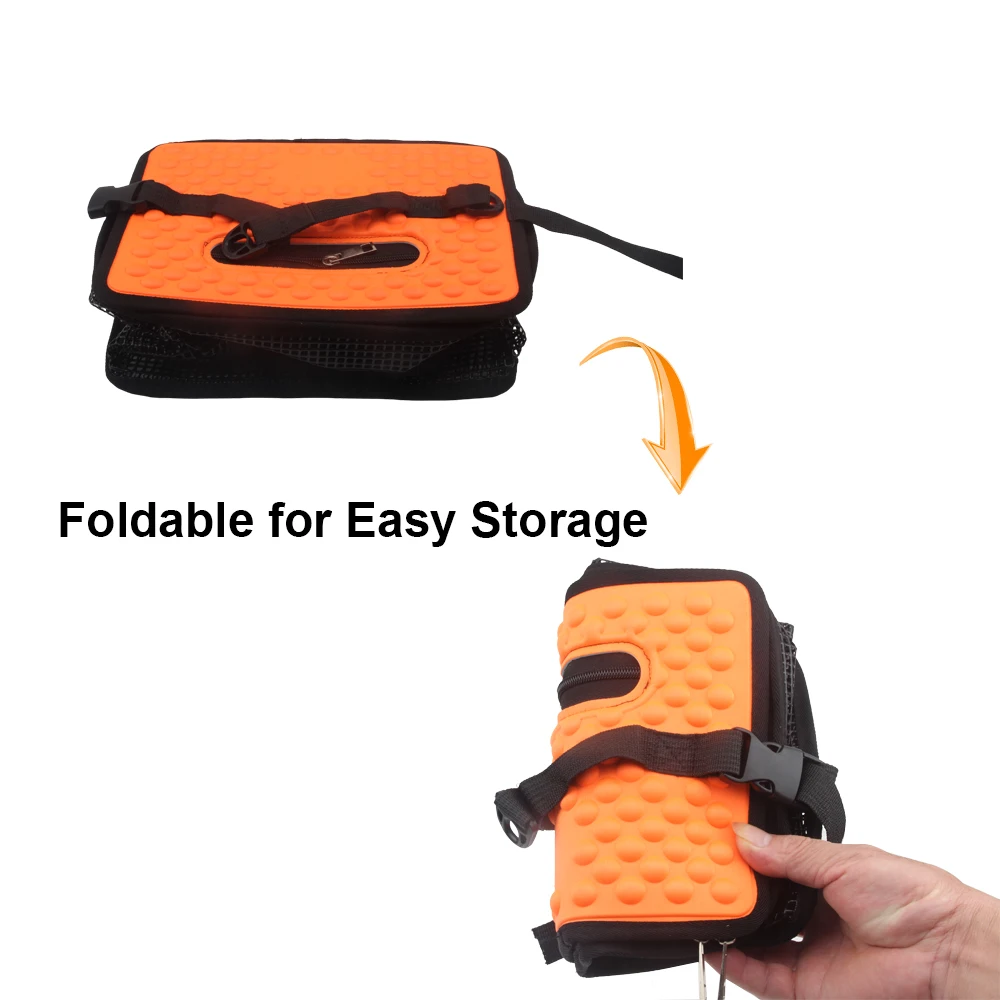 Cubo plegable flotante con red de malla para pesca deportiva - imagen 5