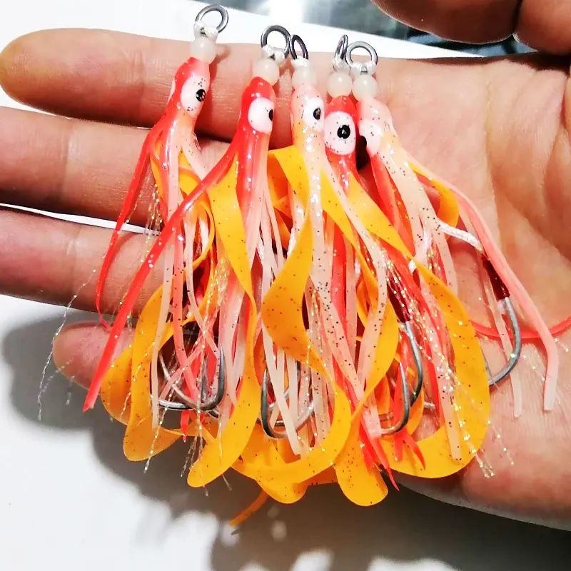 Detalle de la falda de silicona y el brillo del anzuelo