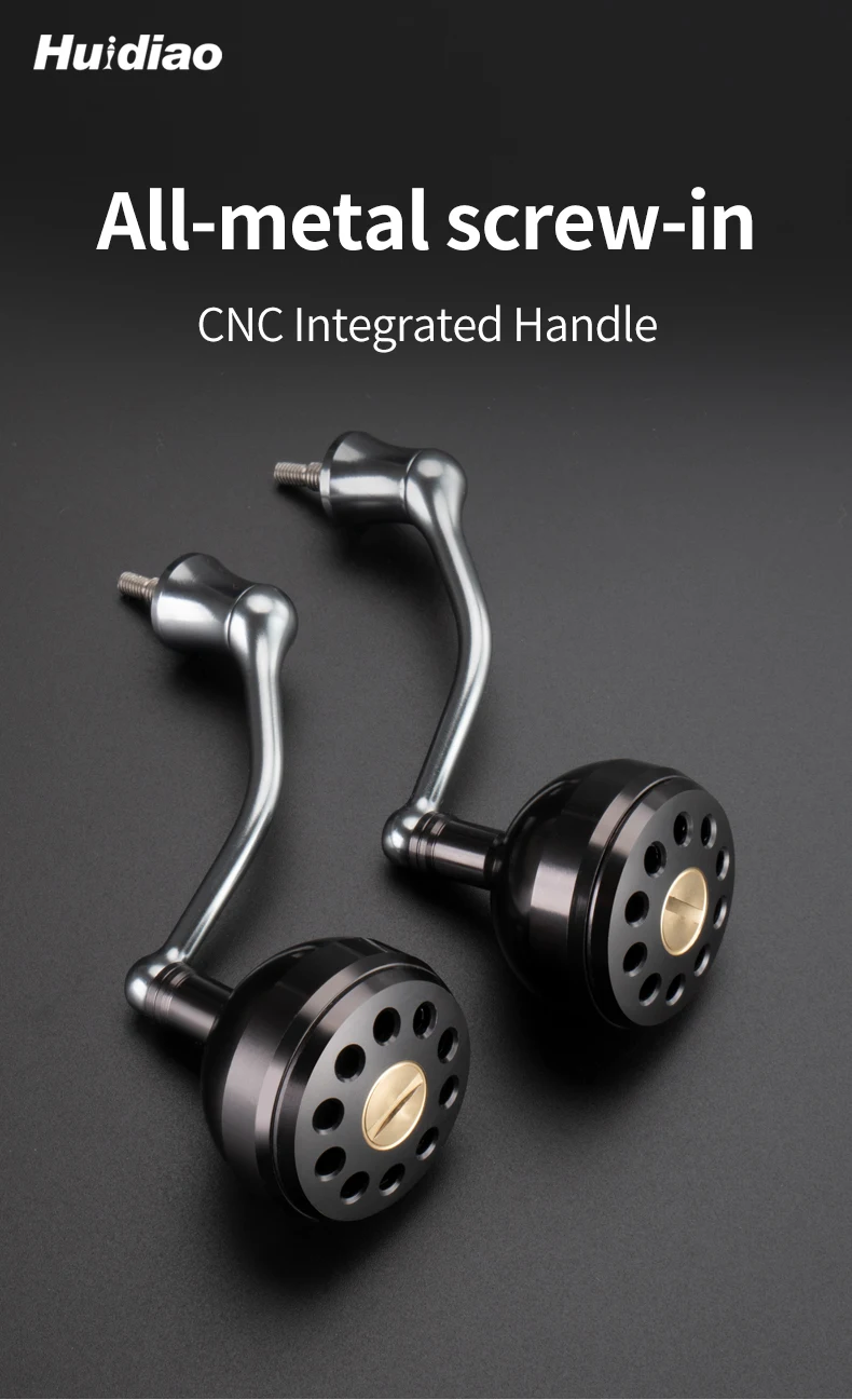 Manivela de aluminio HUIDIAO CNC para carrete de pesca