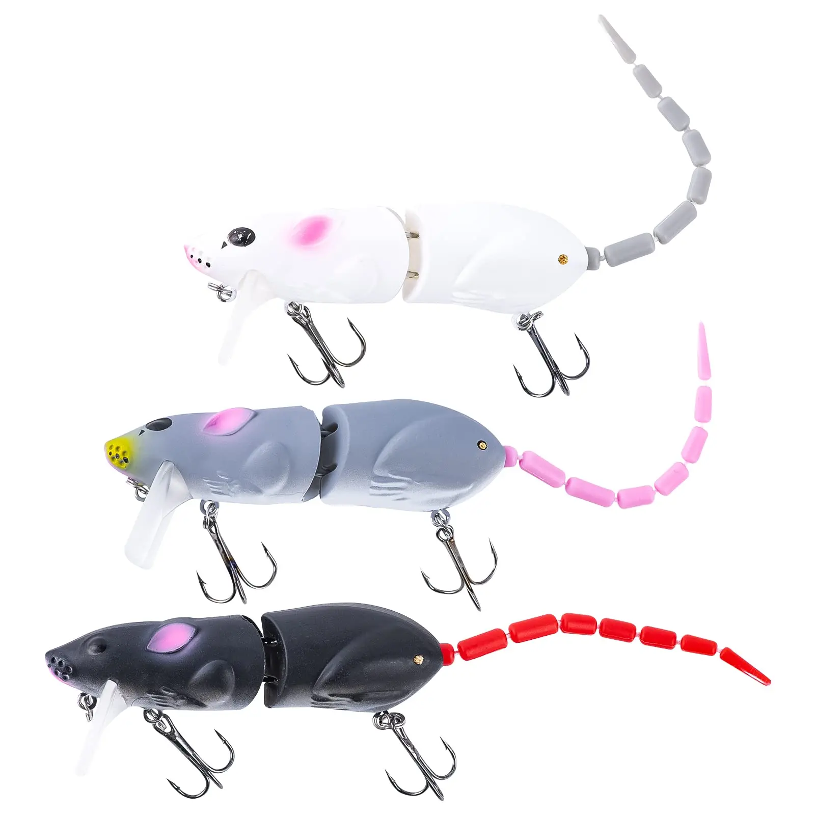 Señuelo ratón flotante para lucios, crankbait de plástico vívido - imagen 2