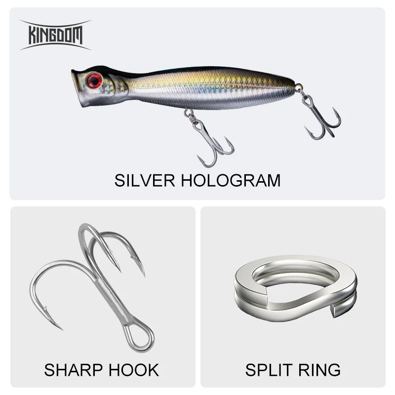 Kingdom Popper Topwater de superficie – Señuelo flotante