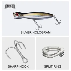 Kingdom Popper Topwater de superficie – Señuelo flotante