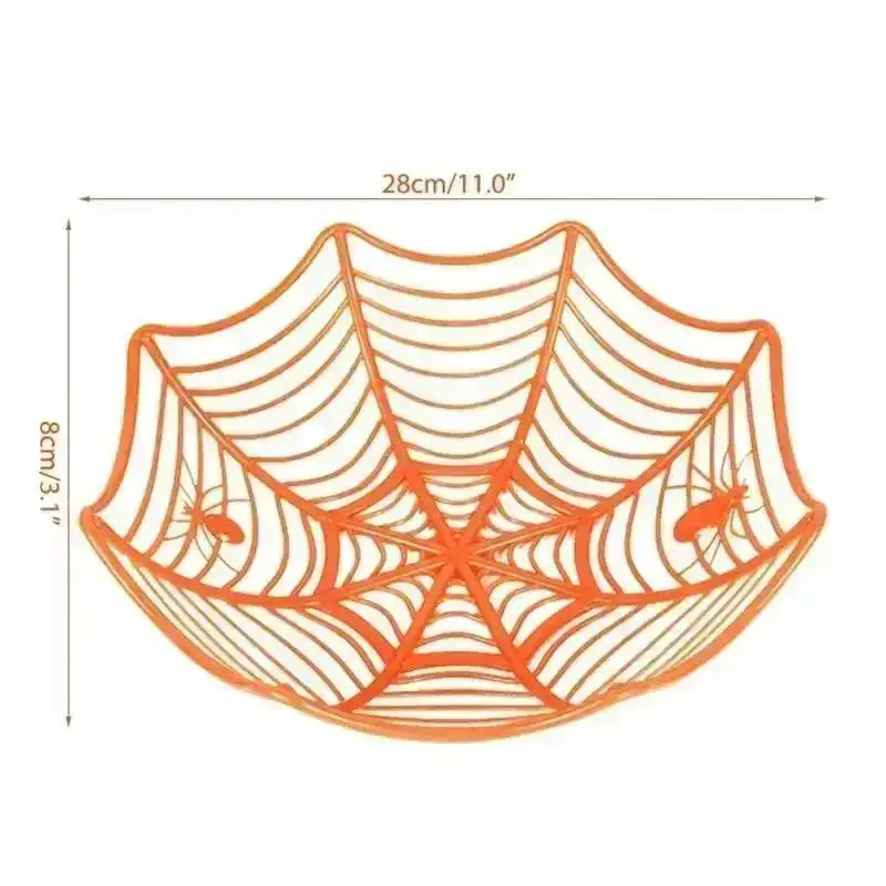 Cesta de drenaje para frutas Halloween con diseño telaraña