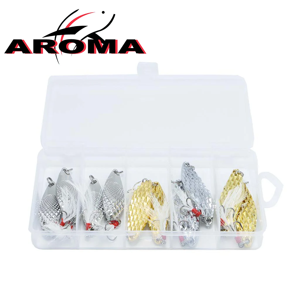 Señuelos de cucharas metálicas surtidas en kit con caja de aparejos - imagen 2
