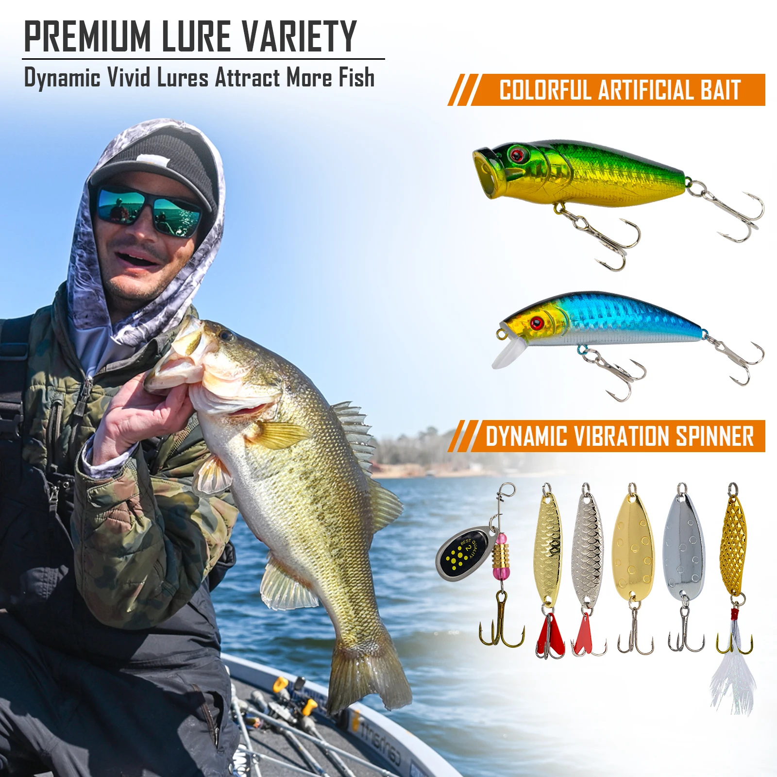THKFISH Kit de señuelos de pesca para agua dulce y salada - imagen 3