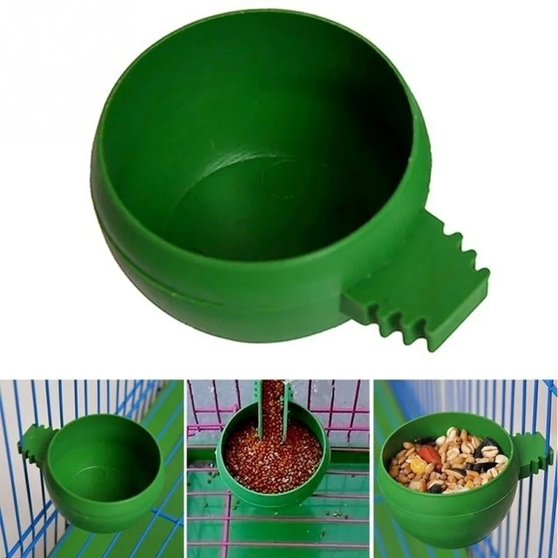 Set de 3 comederos verdes en diferentes ángulos