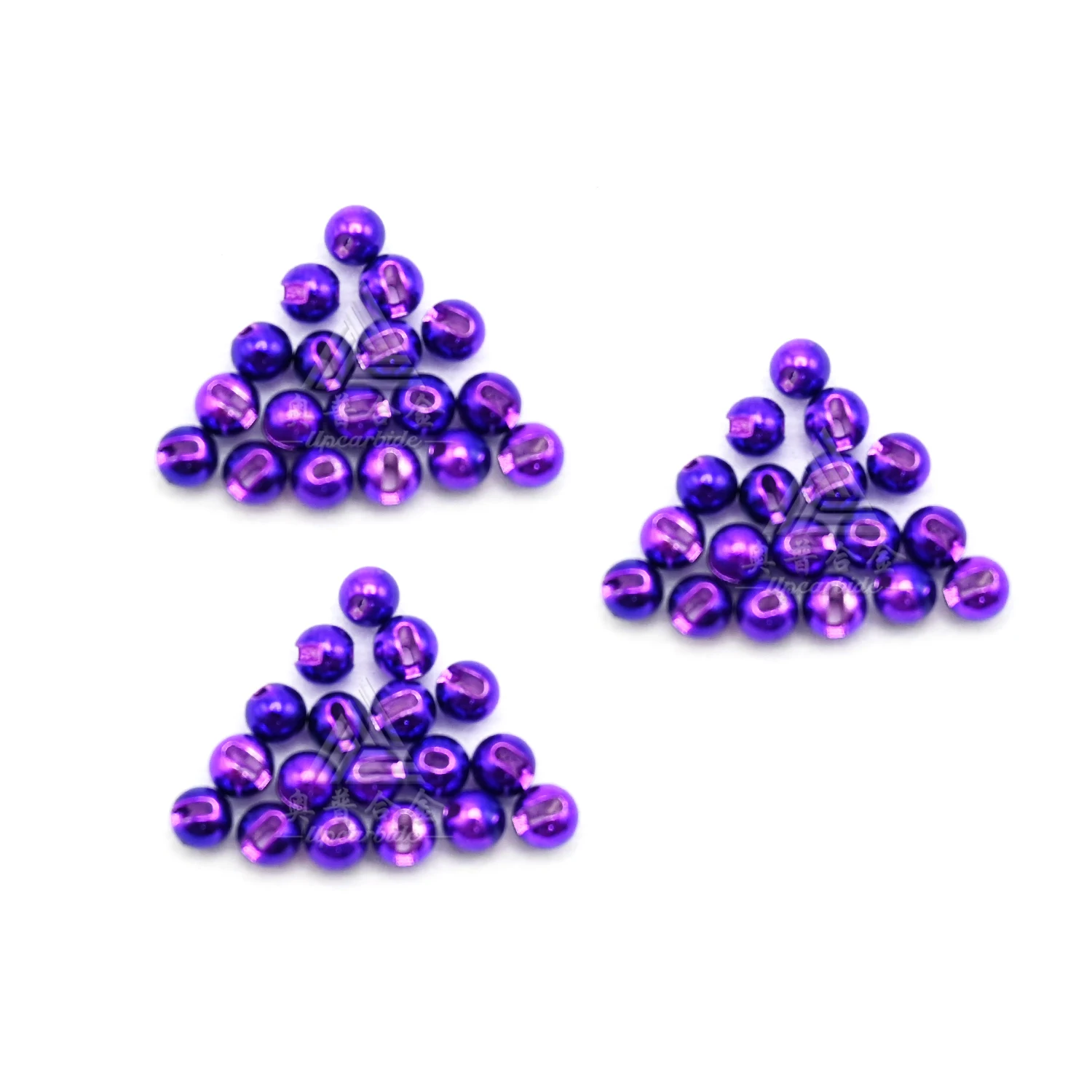 Cuentas ranuradas moradas metálicas para atar moscas ninfa Cyclops - imagen 4