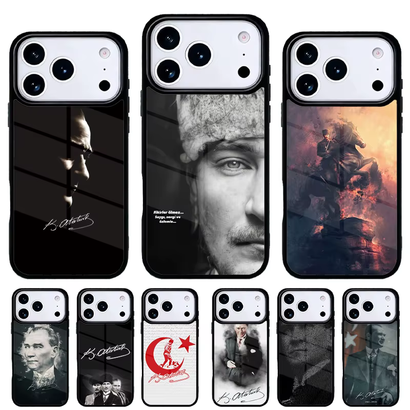 Funda iPhone diseño Atatürk - 11/12/13/14/15/16/17 Pro Max