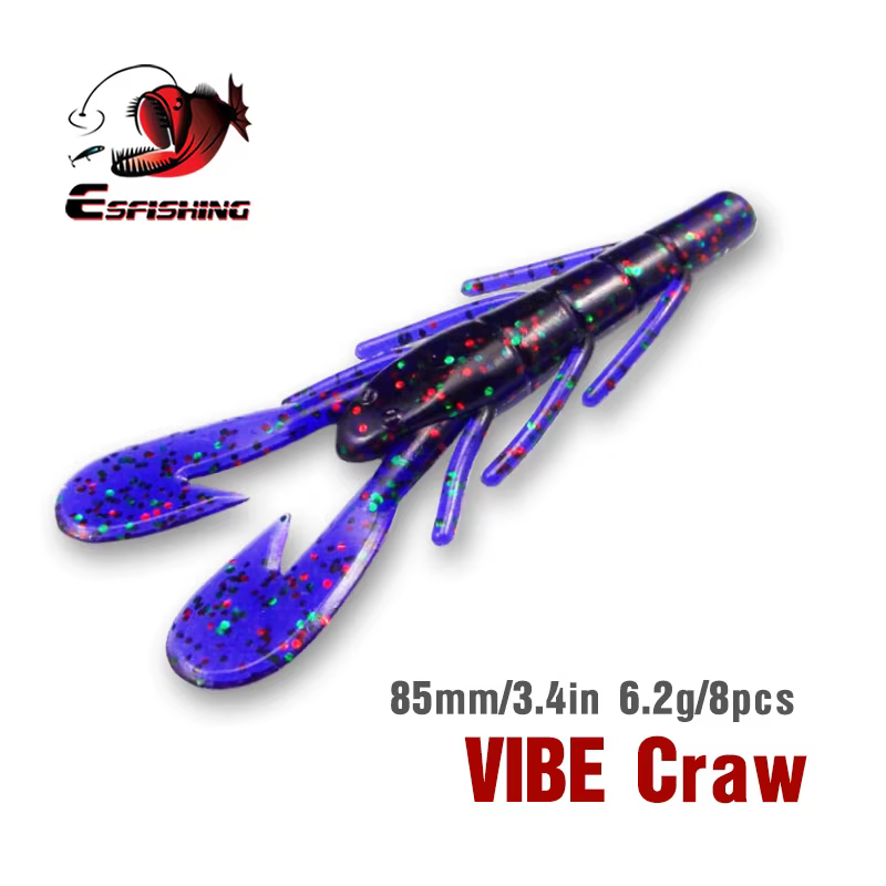 Cebo blando KESFISHING Vibe Craw 85mm – Señuelo craw para lucio - imagen 2