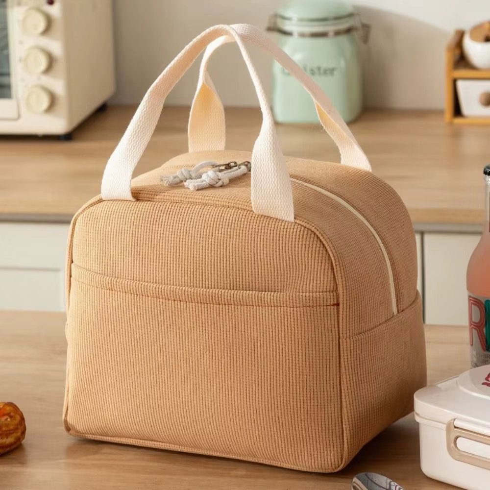 Bolsa térmica de pana compacta para almuerzo escolar
