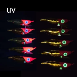 Cebo jig egi horizontal UV glow para calamar y sepia tipo potera