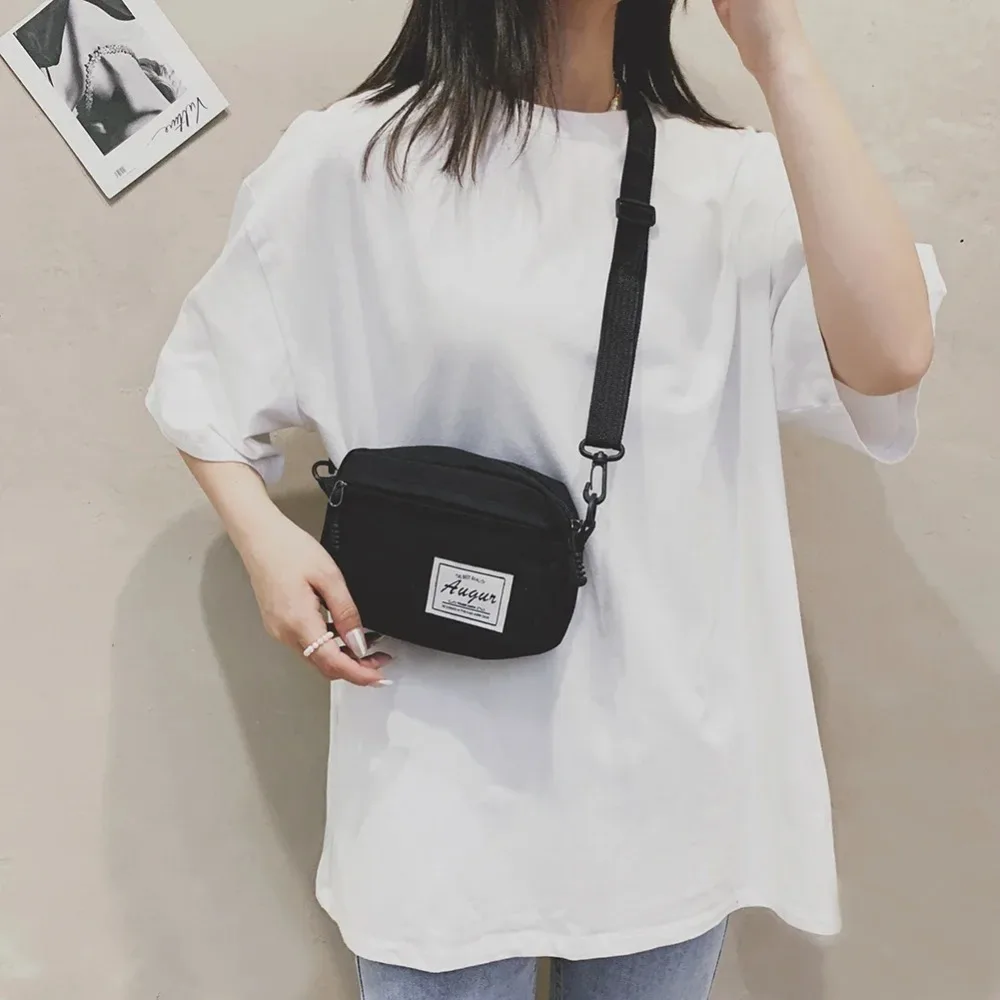 Bolso bandolera mini de lona con patchwork para teléfono - imagen 2