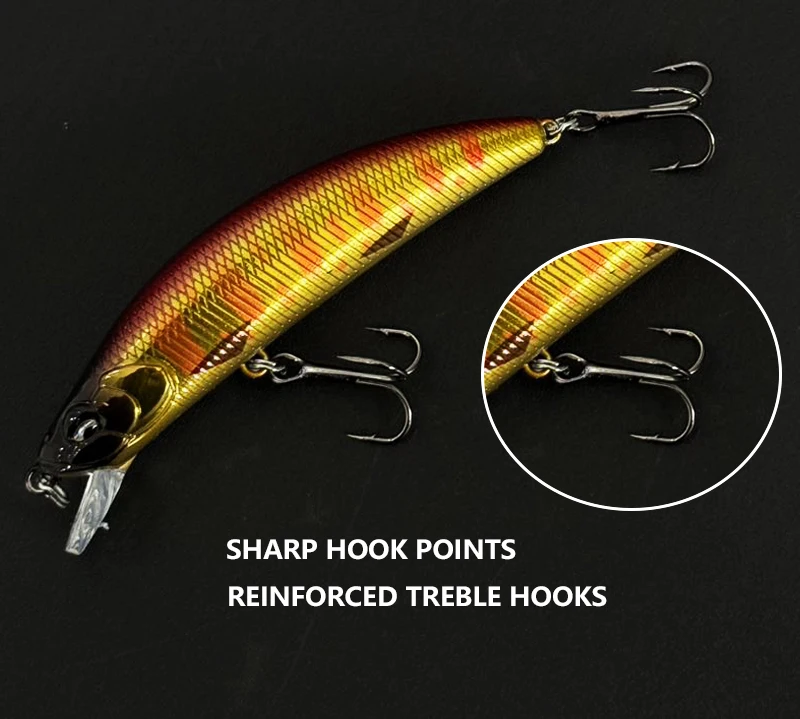 Detalle del cuerpo articulado y paletas del señuelo Minnow