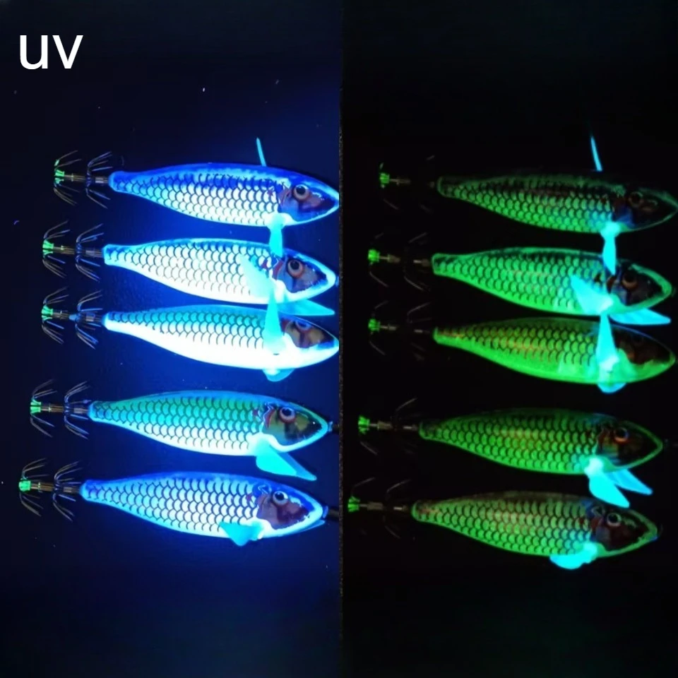 Señuelo de calamar luminoso eging con escamas láser nocturnas - imagen 4