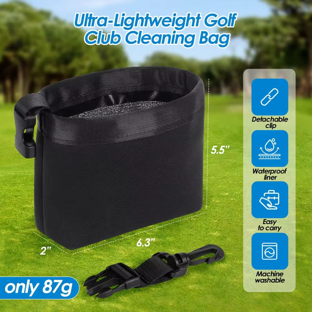 Limpiador portátil negro para palos y bolas de golf