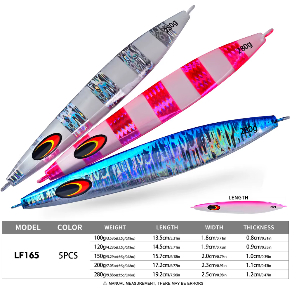 Proberos Jigs Luminosos 120-280g Mar y Río