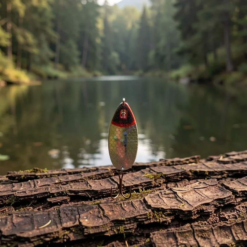 Señuelo metálico para lucio con cuchilla triangular roja giratoria - imagen 5