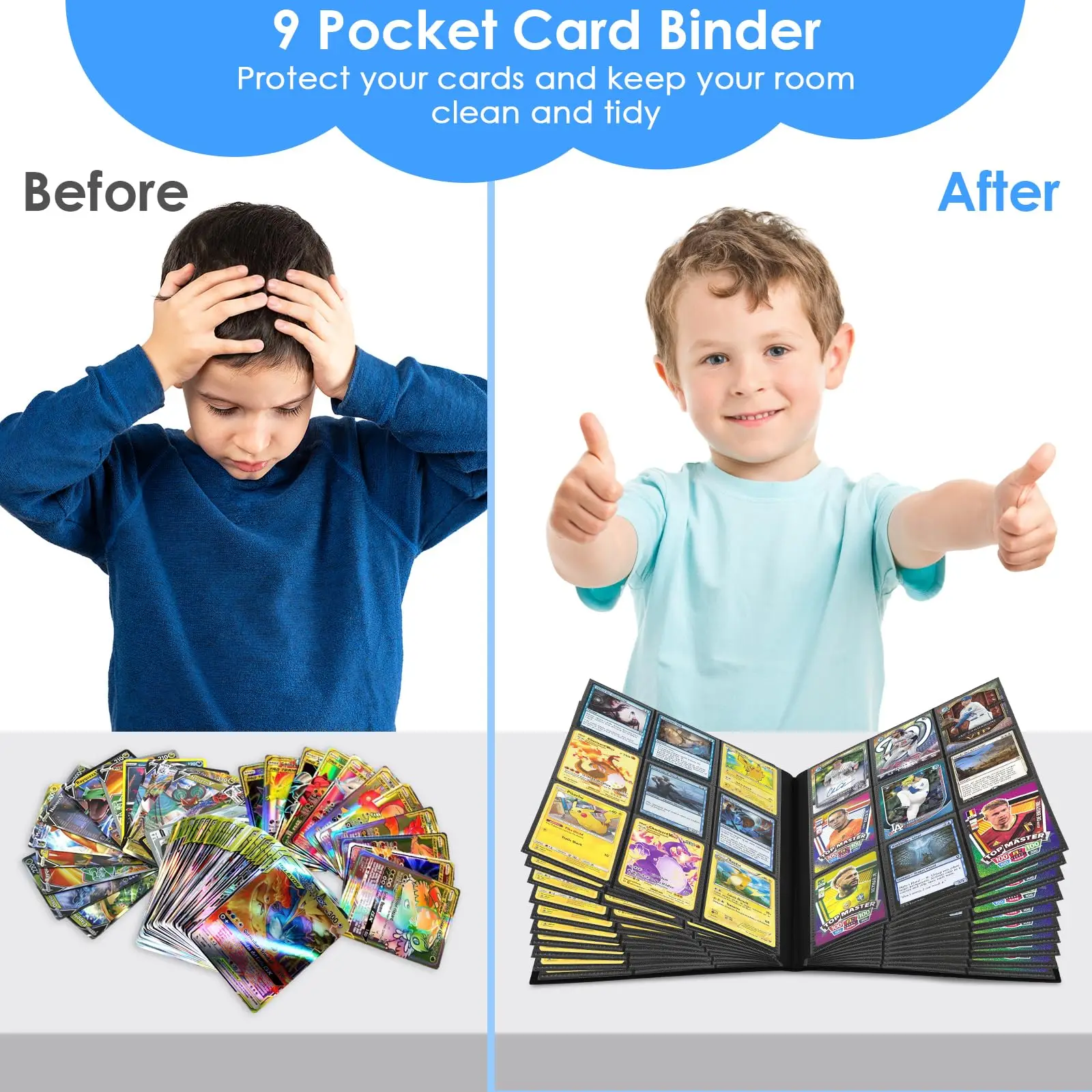 Carpeta para tarjetas coleccionables con bolsillos múltiples