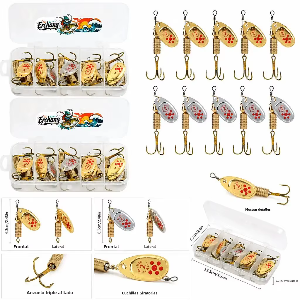 Erchang Cucharillas Metálicas para Pesca de Lubina y Trucha - imagen 4