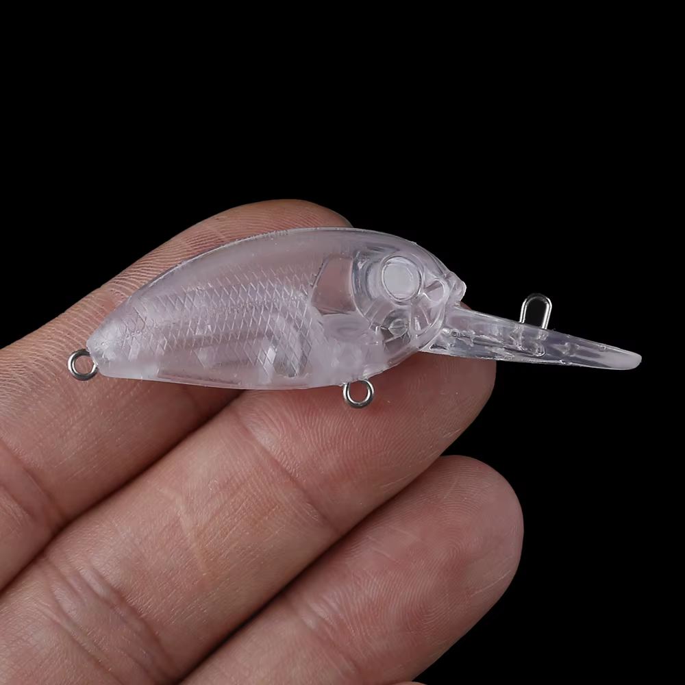 Chan'sHuang Mini Crankbait flotante - Cebo blanco sin pintar - imagen 3