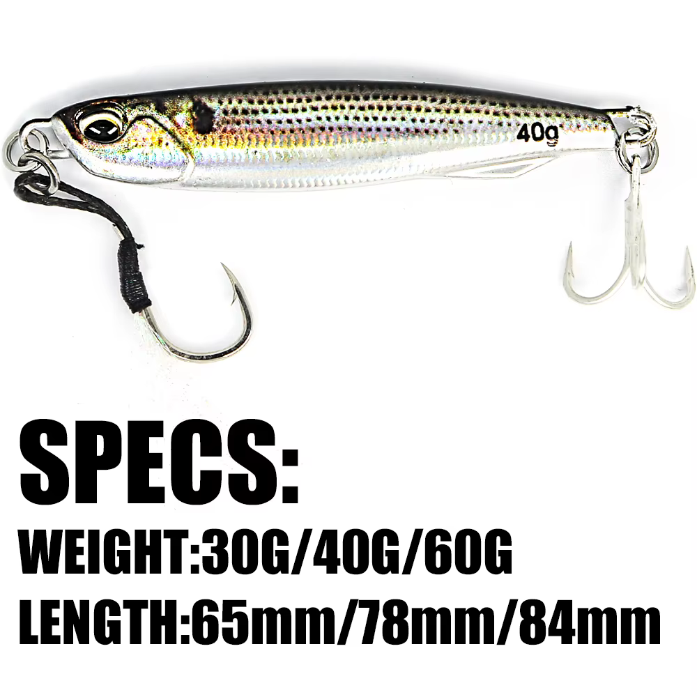 B & U Cuchara Jig 3D Metalica Senuelo para Lubina pesca agua salada - imagen 3