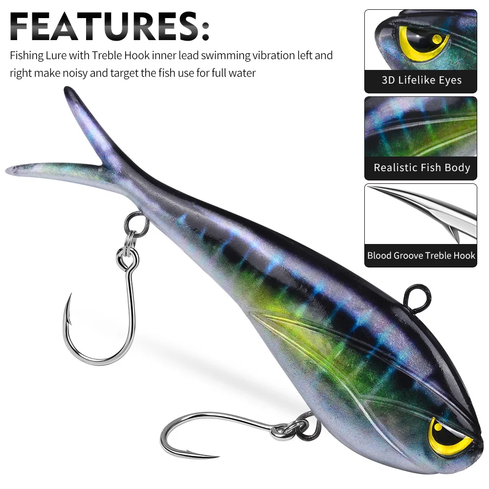 Sunlure Wobbler hundible de cola dividida para lubina en agua salada