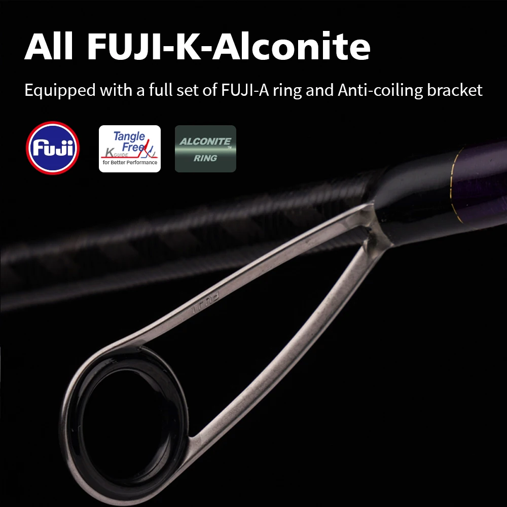 Purelure Caña de pescar para lubina anillos guía Fuji carbono Toray - imagen 5